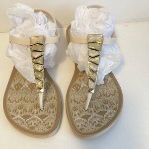 Grendha (Basilian Brand) Jewel Detail T-Strap Flip Flop Size 9